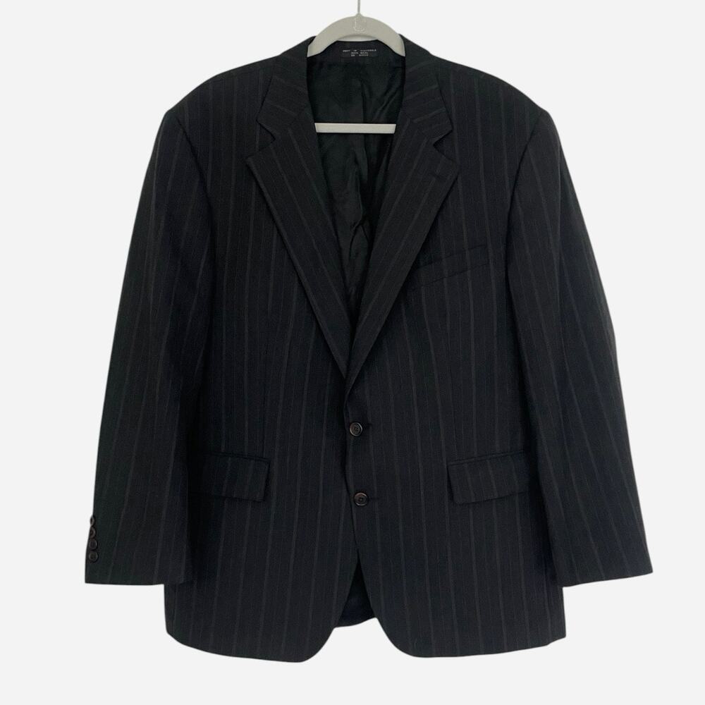 CHAPS Ralph Lauren Mens Grey Pinstripe Wool Sport Coat Blazer